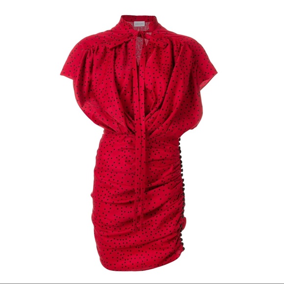 Magda Butrym “Reno” Red Polka Dot Mini Dress - Picture 3 of 8